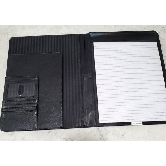 Case It Black Faux Leather Padfolio with Notepad Multi-Slot Organizer & Pockets - Picture 3 of 9